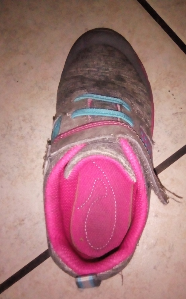 Girls shoes size 11.  Grey, light blue and pink.
